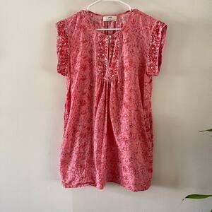 NIBI MTK Floral Print Mini Dress Womens One Size Pink Casual Summer Loungewear